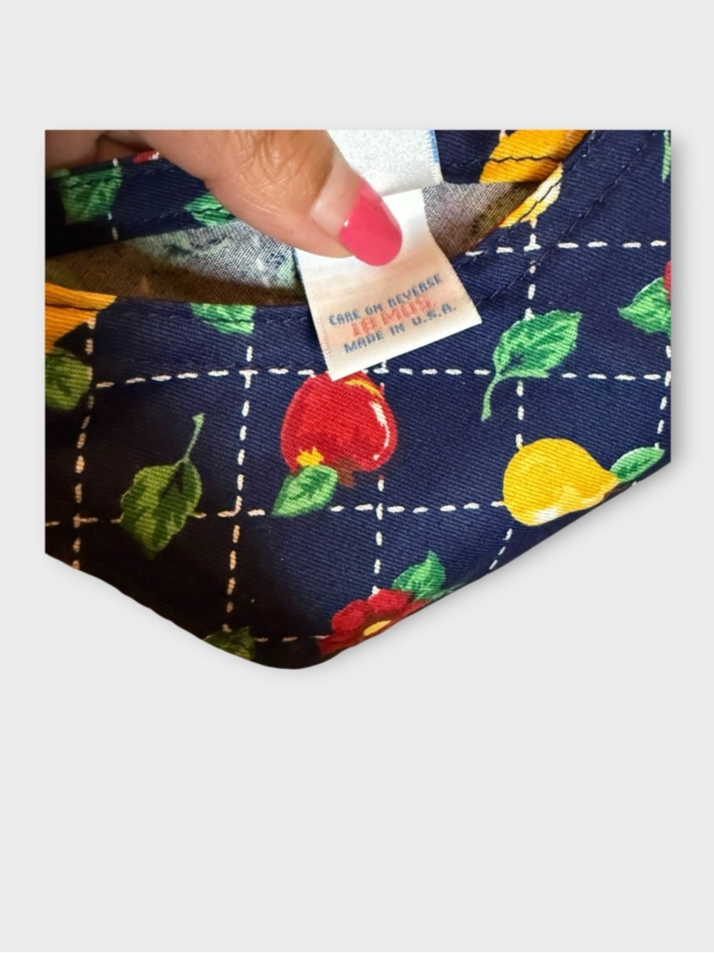 OshKosh B’gosh Vintage Pear Apple Fruit Floral Leaf Pattern Pinafore Dress - Picture 6 of 8